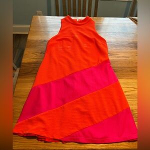 Hutch Vibrant Orange and Pink Sleeveless Dress